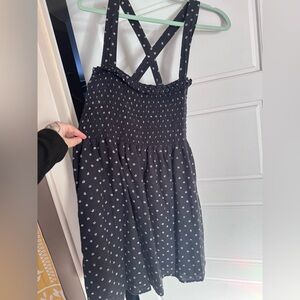 American Eagle Outfitters Black Dress with White Floral Pattern